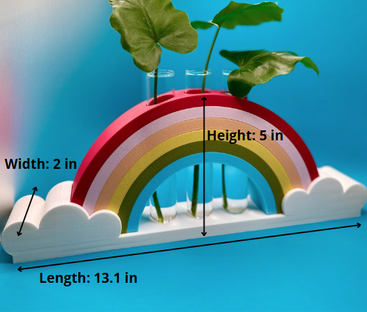Rainbow Plant Propagation Station with 3 glass tubes, water hydroponics holder.