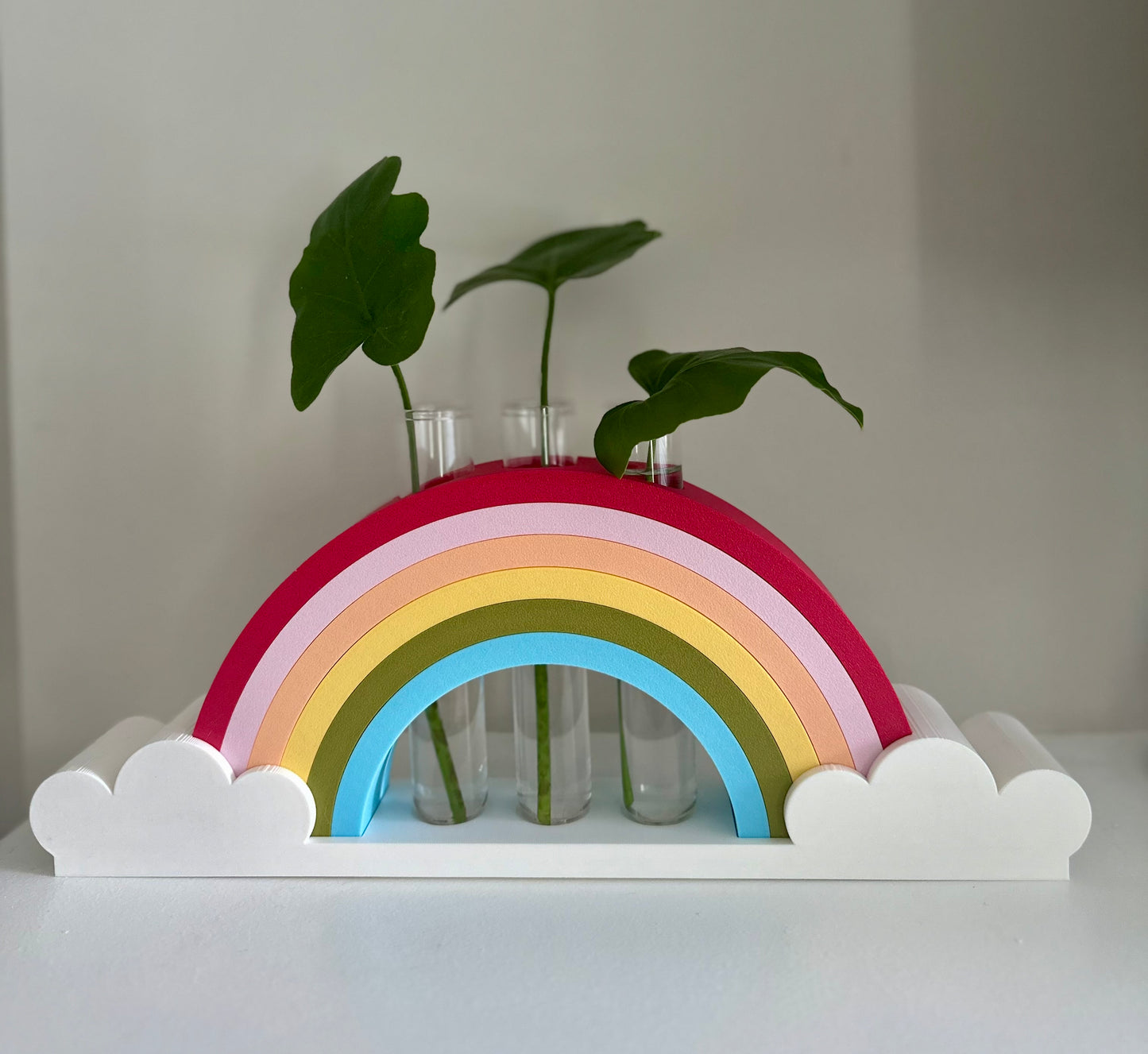 Rainbow Plant Propagation Station with 3 glass tubes, water hydroponics holder.