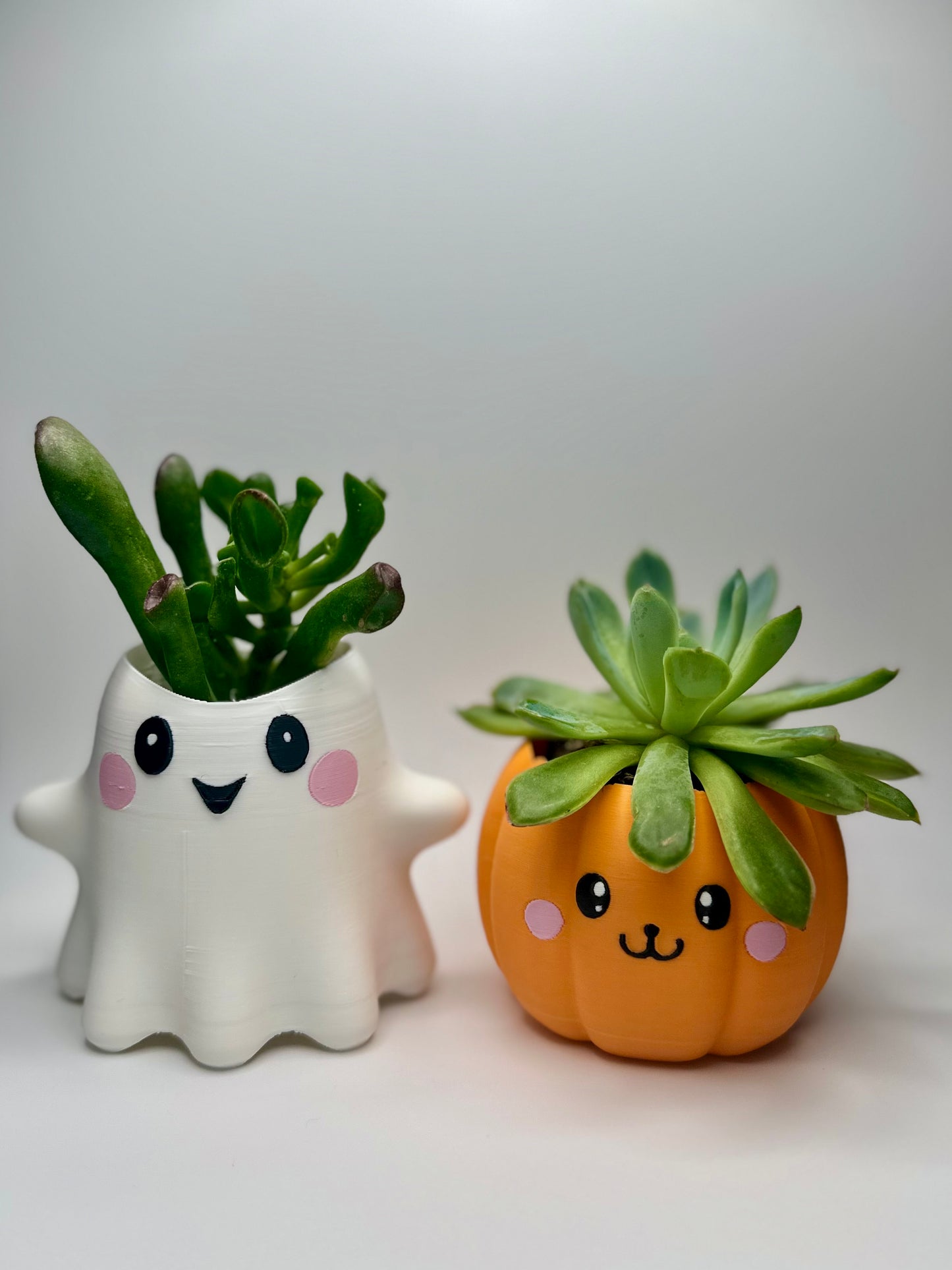 Cute Ghost and Pumpkin Planter.