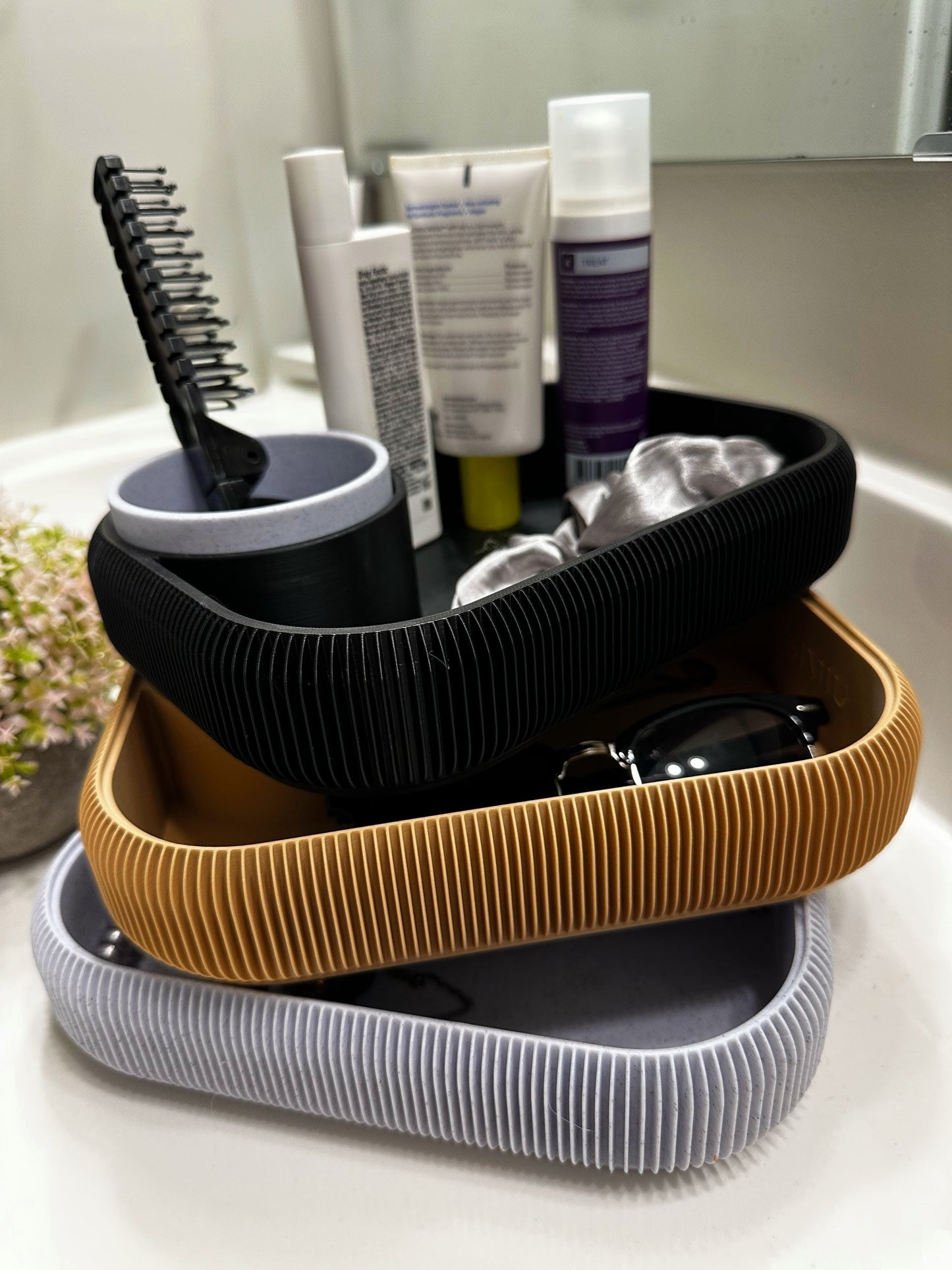Customizable Stackable 3D Printed Organizer - Modular Desktop & Vanity Storage Trays