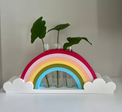 Rainbow Plant Propagation Station with 3 glass tubes, water hydroponics holder.